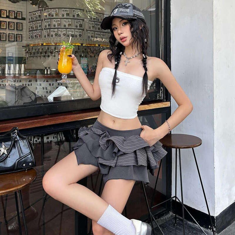 2025 Summer New Solid Color Trendy Irregular High Waist Slim Fit Elegant Versatile Women's Skirt 3d6