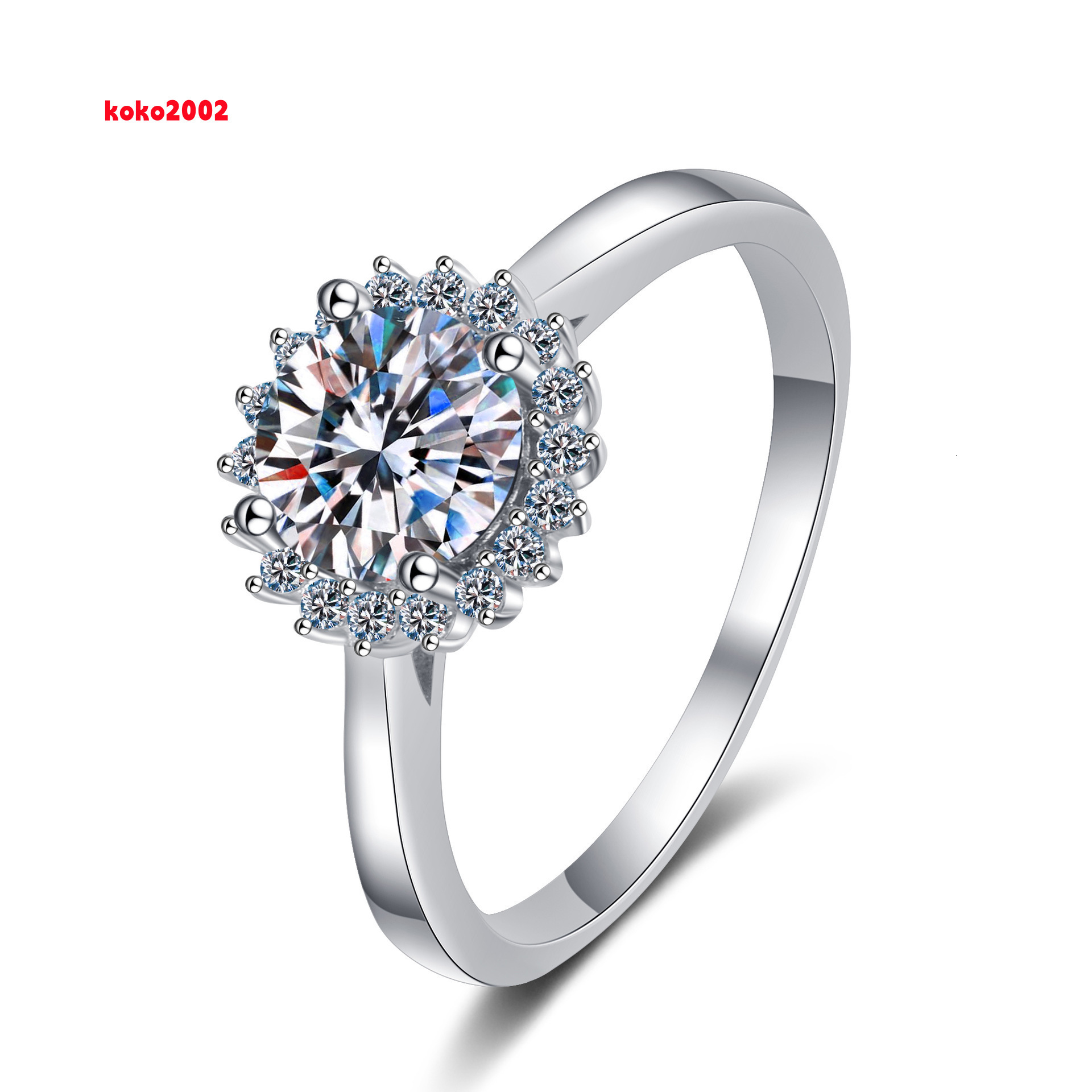 Fine Jewelry Factory Moissanite Finger Rings Women Ladies Promise Wedding Engagement S925 Sterling Silver Jewelry Women Rings
