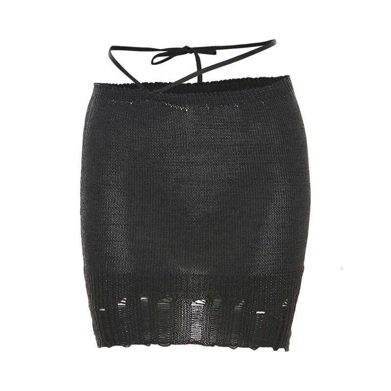 2023 Spring New Women's Solid Color Slim Fit Short Sleeve T-Shirt Fashion Halter Neck Backless Dress 45b