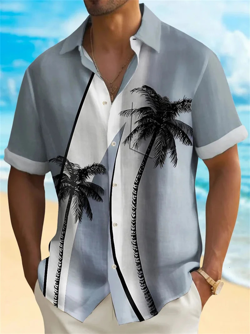 2025 Mens Fashion Short Sleeve Shirts Summer Hawaiian Beach Shirt Comfortable High Quality Fabric Camisas De Hombre Casual 250725