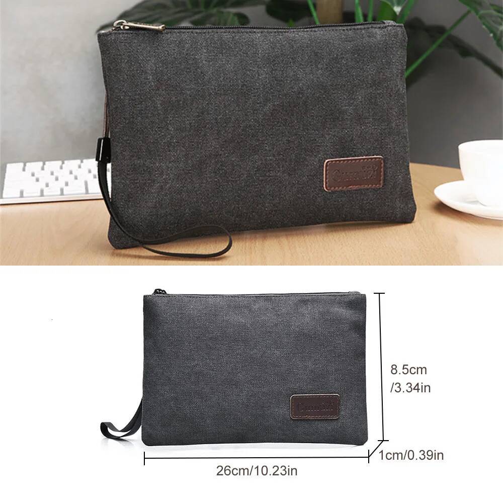 Men's Canvas Business Envelope Bag, Durable And Lightweight Hand-Held Bag