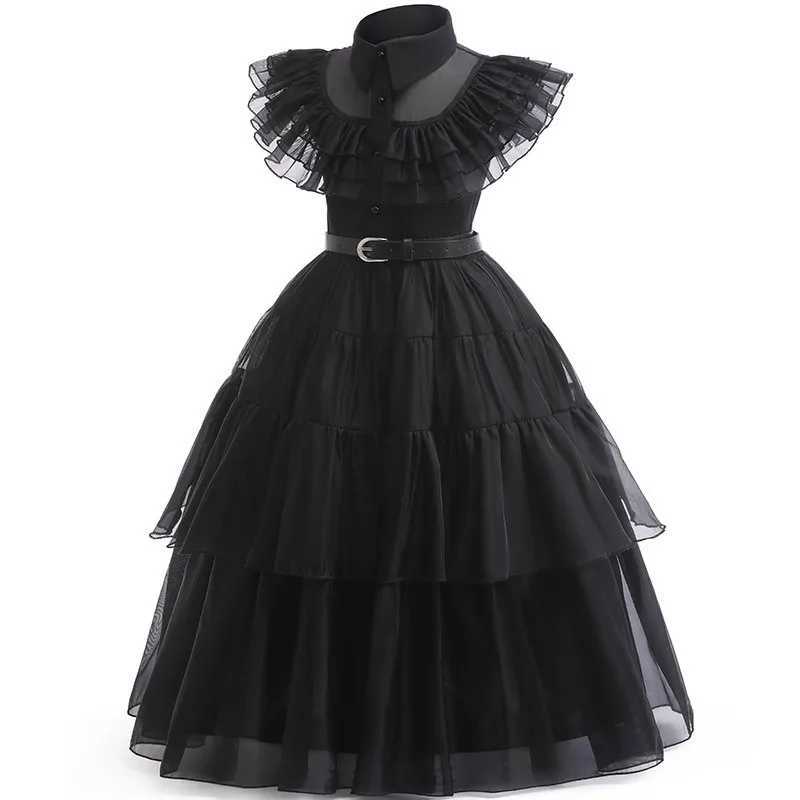 2025 Halloween Girls Cosplay Address Hot Black Dress for Girl Autumn Casual Cute Costume Carnival Easter Par Dress Z250725