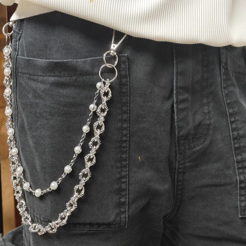 Retro Pearl Skull Pants Chain Fashionable Men And Women Ones Waist Accessories Multifunctional Pearl Chain For Bag 250722