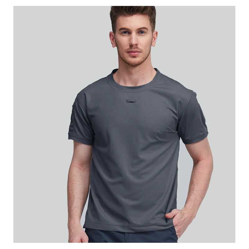 TRVLWEGO Mens Summer Fast Dry Pullerover O-Neck Breathable Tactical T-Shirt Camping Trekking Hiking Climbing Quick Dry Sport Tee Y250724