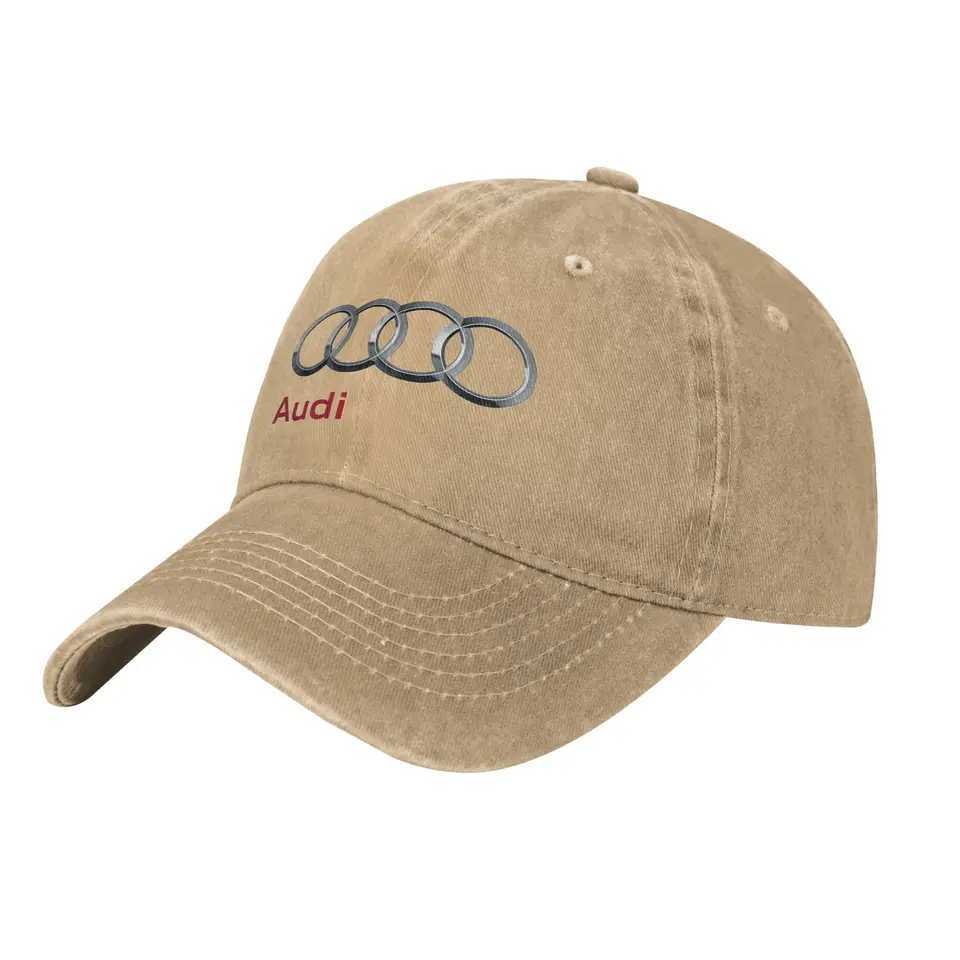 Vintage A-Audis Car Motorcycle Baseball Cap for Men Women Distressed Denim Washed Headwear Outdoor Summer Travel Soft Hats Cap 250715
