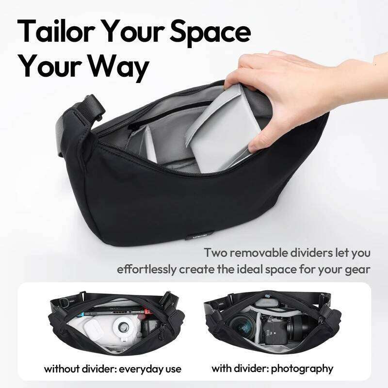 Ulanzi Hmn1 Lunar Sling Bag With Divider Adjustable Strap Shoulder For Mirrorless Camera Lens Daily Commuting Shopping Travel