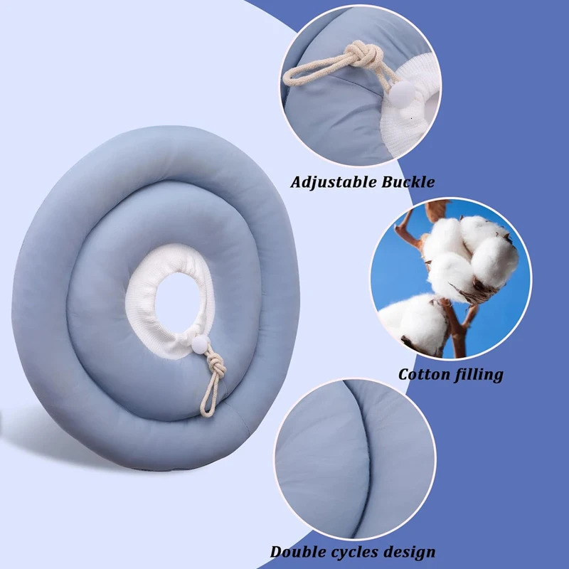 Pet Collar Soft Ring Cat Dog Wound Healing Anti-Scratch Anti-Licking Headgear Cotton Elizabeth Neck Collars Pet Supplies 250716