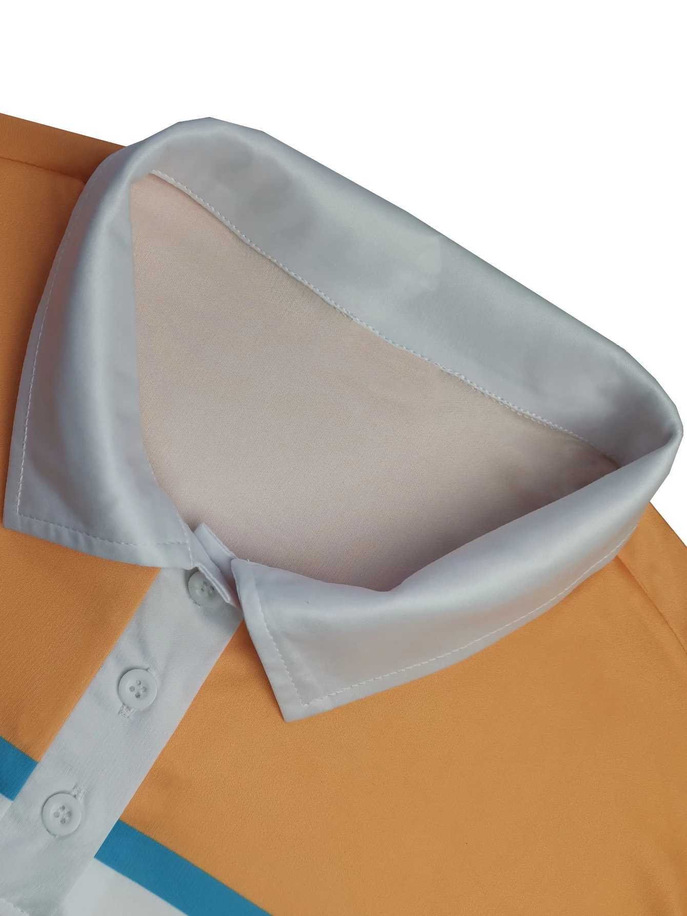 New Mens Polo Shirt Color Block Print Simple Mens Summer Casual Short Sleeve Loose Fashion Shirt XJ250725