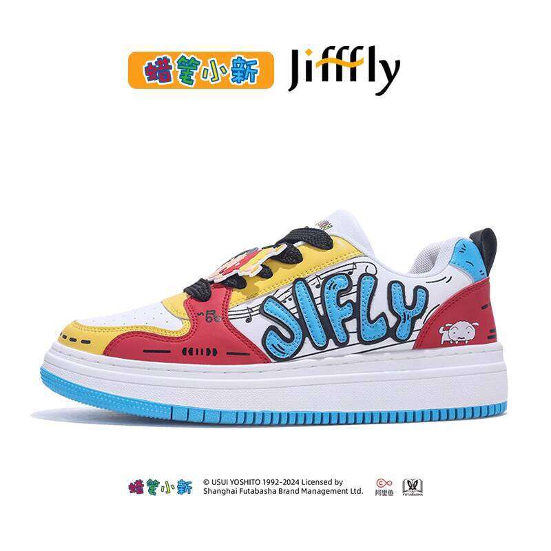 Crayon Shin-chan Collaboration Jifffly Men's Sneakers 2025 Summer Versatile Thick-Soled Couple Sports Shoes for Women