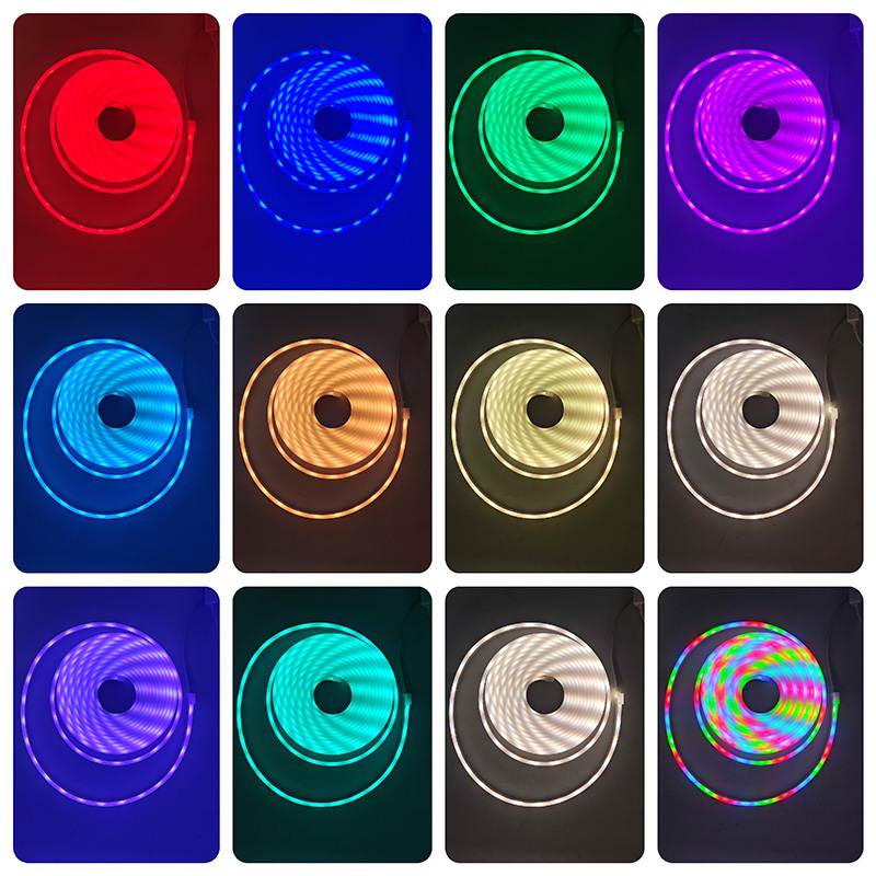 5V USB RGBCCT Neon LED Strip 5M IP65 IC Smart Neon Lamp Tape with Phone App and Remote for DIY Neon Decoration Lighting