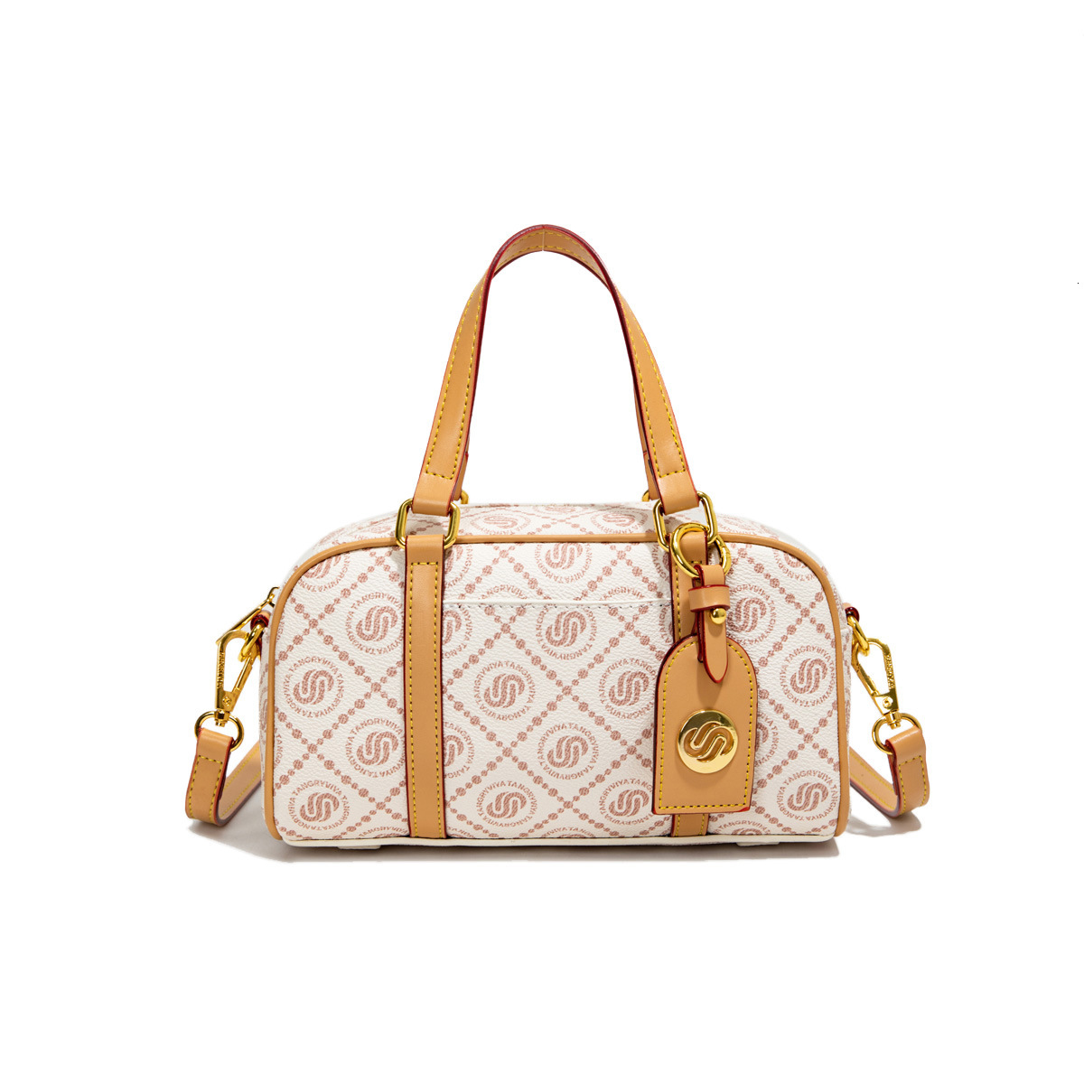 Luxury Brand Designer Bag Vintage TB Monogram PVC Fabric New Pillow Bag Fashion Trend Handheld Bowling Bag Casual Boston Baseball Bag
