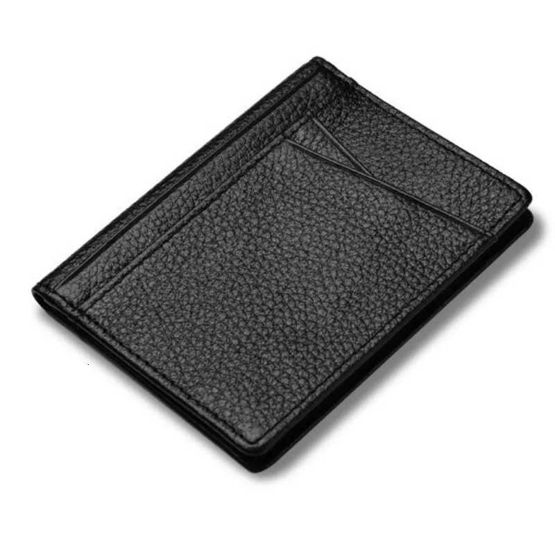 Super Slim Soft Men 100% Genuine Leather Mini Wallet ID Card Holders Purse Male Thin Small Cardholder Z250725