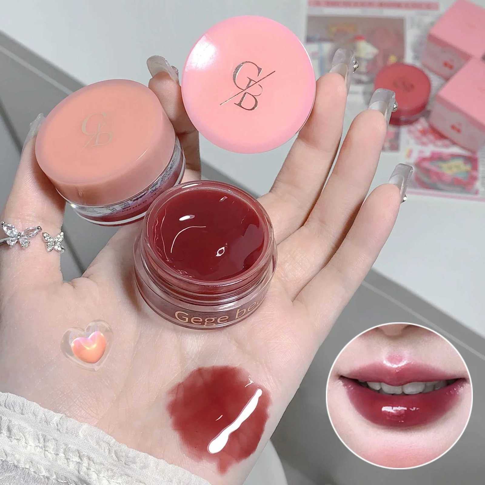 Lip Gloss with Canned Jam Long Lasting Moisturizing Jelly Lip Glaze Mirror Gloss Berry Pigment Liquid Lipstick Thick Lips MakeupXJ250724