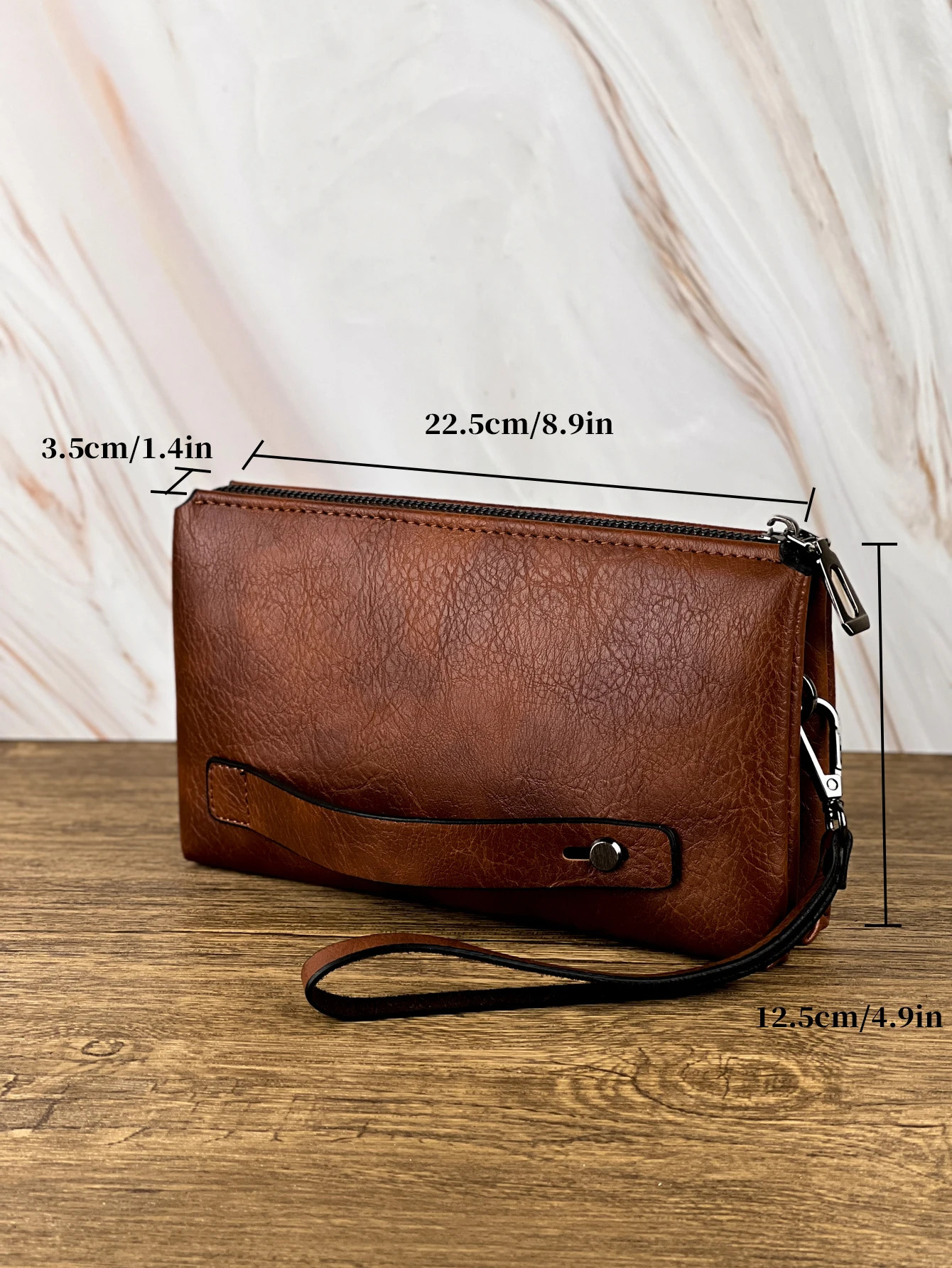 Fashion Simple Retro Mens Clutch Bag Wallet Business Large Capacity Clutch Bag Double Compartment Zipper Long Wallet Clutch Bag 250723