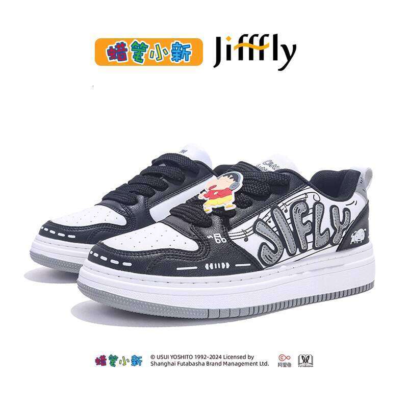 Crayon Shin-chan Collaboration Jifffly Men's Sneakers 2025 Summer Versatile Thick-Soled Couple Sports Shoes for Women