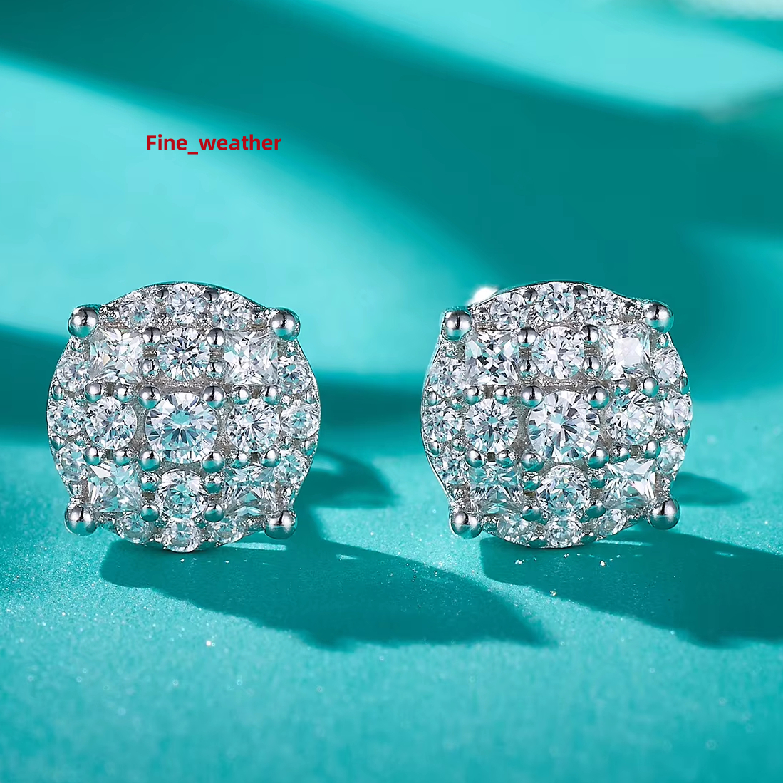 Wholesale 925 Sterling Silver VVS Moissanite Earring Round Fine Jewelry Weddings Birthdays S925 Silver Stud Earrings