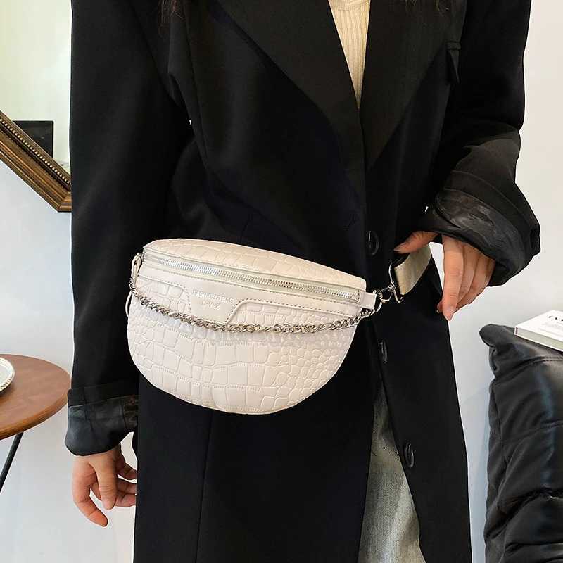 New Fi Fem Belt Bag Chain Lady Handbags Fanny Pack High Quality Leather Waist Bags Designer Shoulder Crossbody Bag Y250724