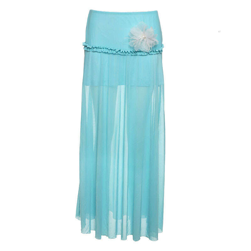 2025 Summer New Mesh Elegant Slim High Waist Three-Dimensional Flower Versatile Breathable Women's Skirt f12