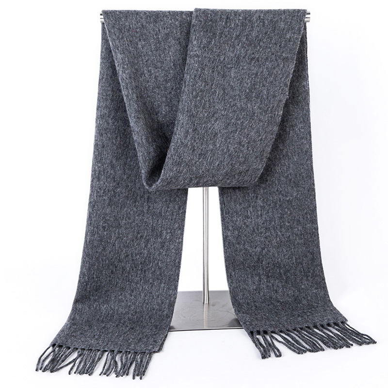 K1473 Pure wool scarf autumn and winter new solid color scarf warm high-end gift all-match neck scarf