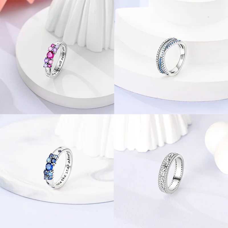 925 sterling silver ring female original wedding engagement gift stackable star moon heart-shaped wreath W250417