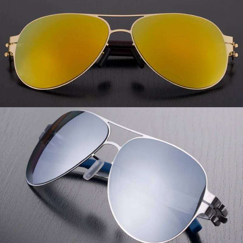 German Brand Pilot Sunglasses Men Ultralight Screwless Frog Mirror Sunglass for Women Outdoor Fashion Sun Glasses