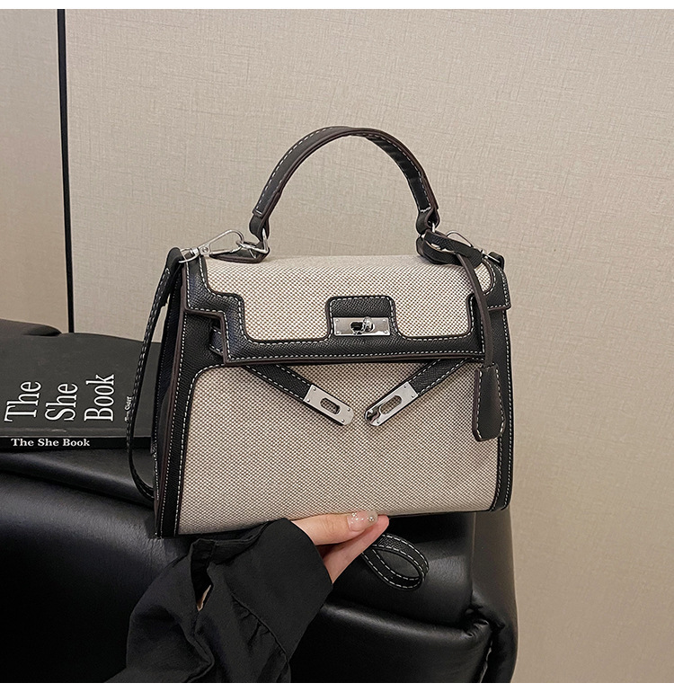 2025 Summer New Women's Shoulder Bag, Color blocked Seam Handbag, Fashion women's Commuter Shoulder Bag, Summer New Women's Crossbody B