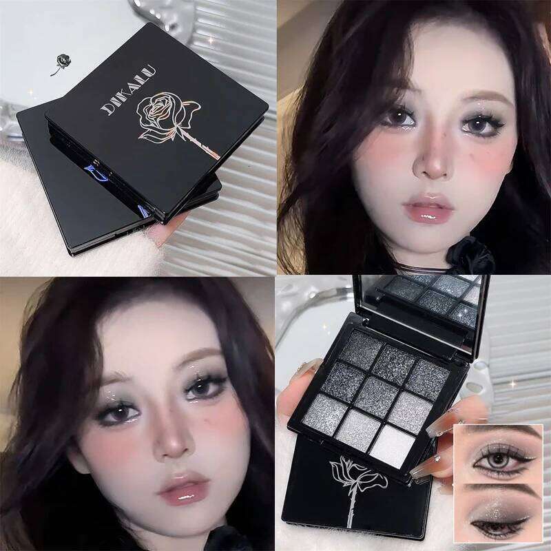 Smoky Eye Shadow Palette 9 Colors Black Gray Rose Lasting Shimmer Eyes Makeup Dark Pressed Glitter Eyeshadow X250723 X250724