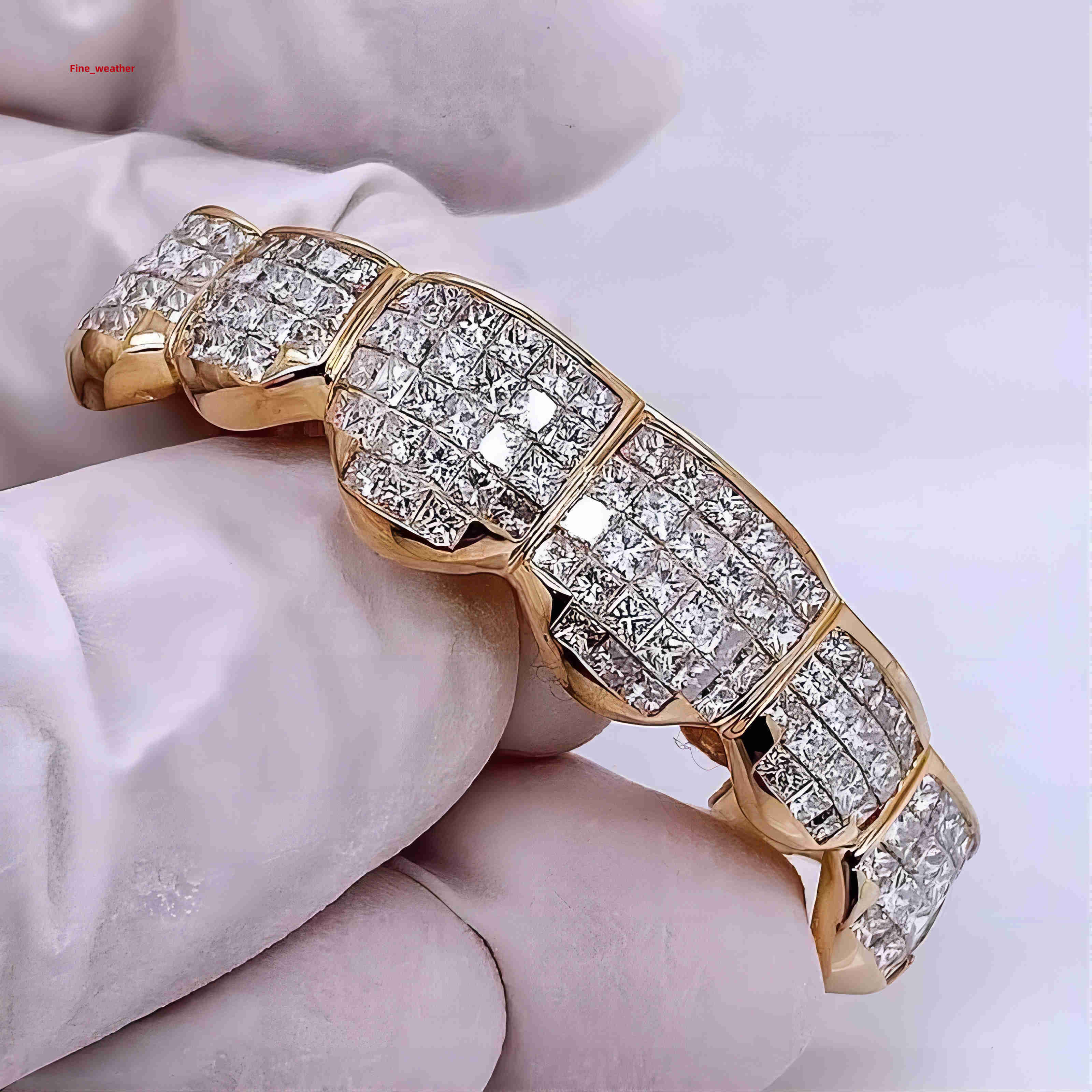 Custom Vvs Moissanite Teeth Grillz Fast Delivery Iced Out Princess Cut Fine 925 Silver Hip Hop Grilliz for Teeth