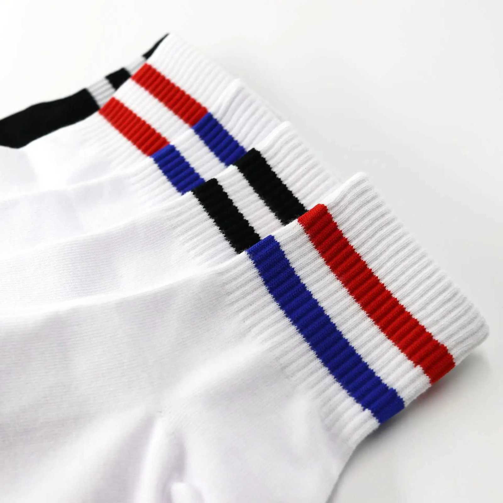 Vintage Two Stripes Sports Cotton Men Ankle Socks Streetwear Hip Hop Skate Hip Hop Athletic White Black School Designer Punk Boy X250725