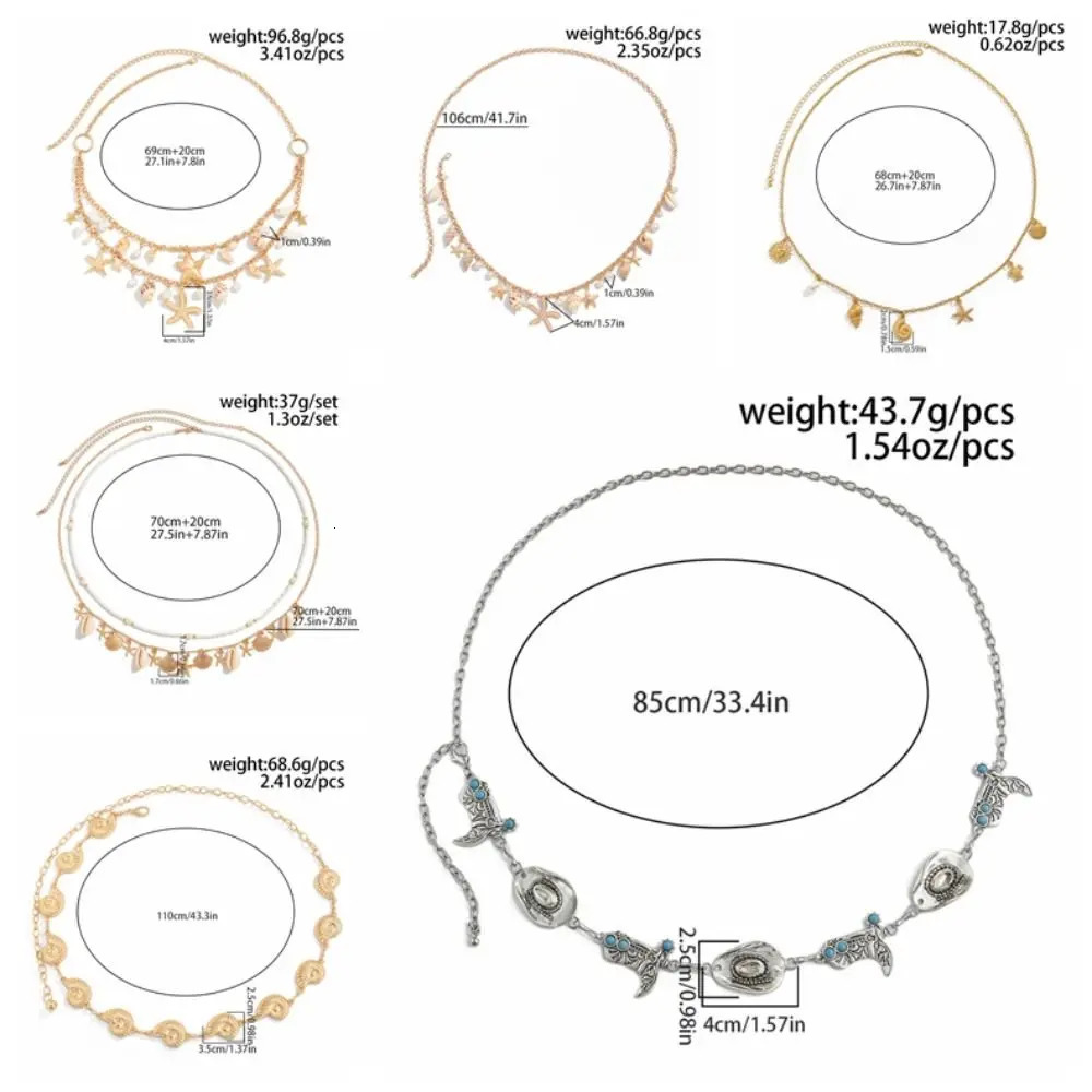 Fashion Alloy Waistband Bohemia Style Pearl Conch Pendant Waist Chain Beach Shell Waist Chain Women jewelry Accessory 250722