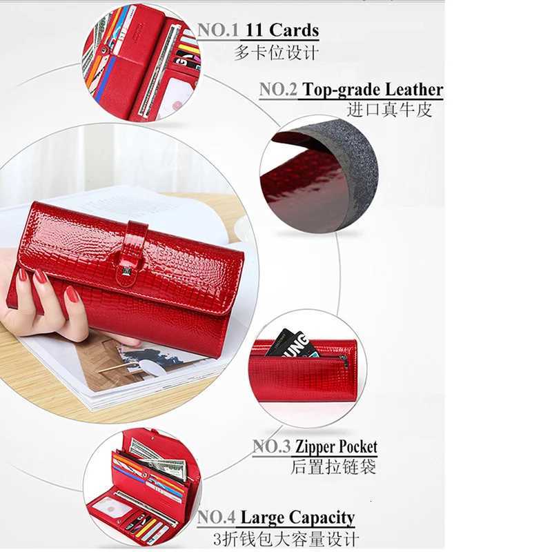 Free Gift Women Leather Wallet Long Ladies 3 Folders Clutch Money Bag Design Purse Fashion AE605-25 Z250725
