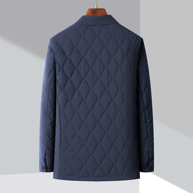 Mens Padded Clothes Autumn and Winter New Solid Color Casual Warm Windproof High-end Business Lapel Coat Mens Fleece Jacket X2507251