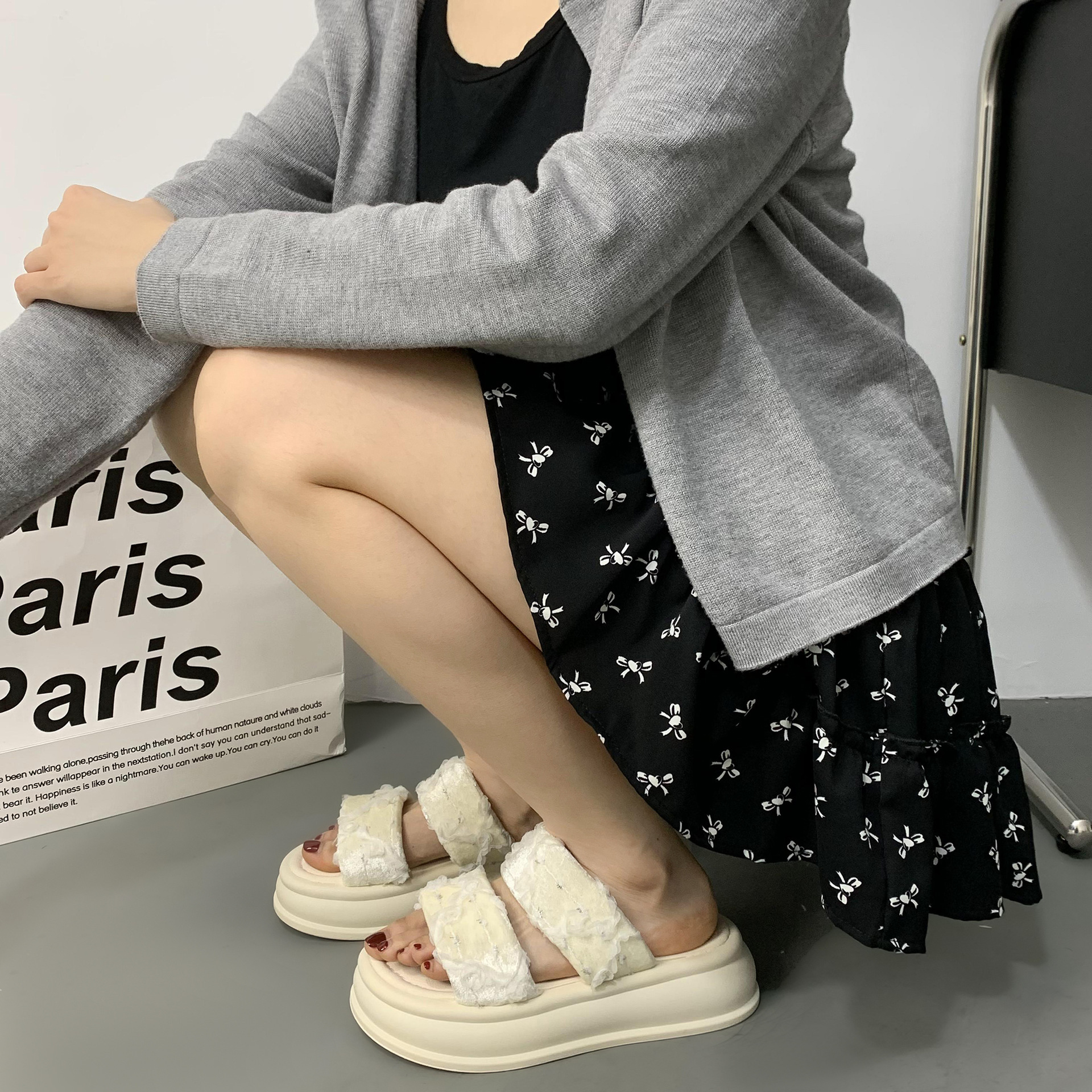 Ddmysports Stunning Fairy Style For Women Summer Outdoor New Thick Sole Height Increasing Non Slip Dress Sandals Beach Slippers Outdoor Shoes