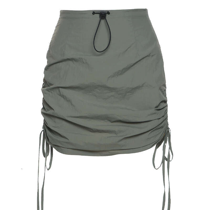 2022 Summer New Women's Solid Color Sexy High Waist Tie Hip Wrap Skirt e6d