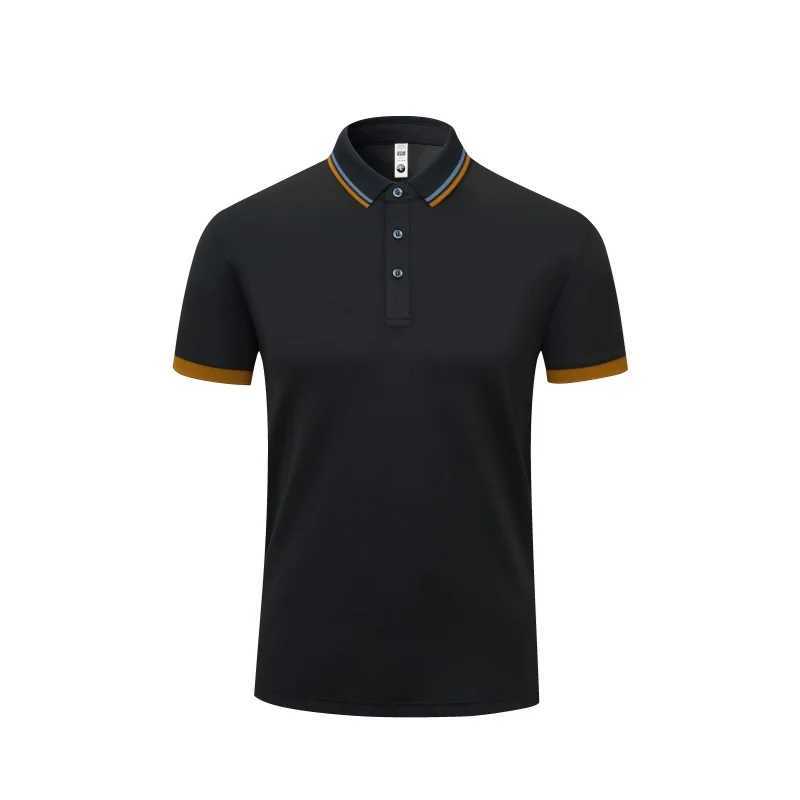 2025 New Mens Short Sleeve Solid Color Polo Shirt Breathable Comfortable and Elastic Top New Casual Business Style Polo ShirtXJ250725