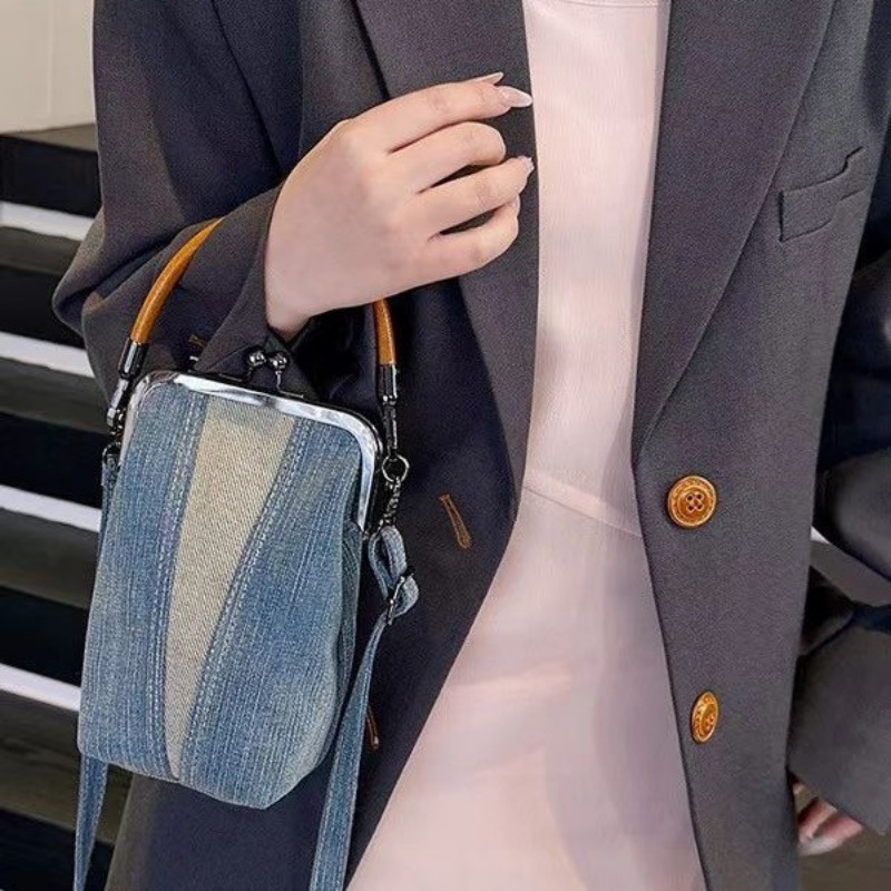 Handbag Denim Mobile Phone Handbag Literary Design Messenger Bag