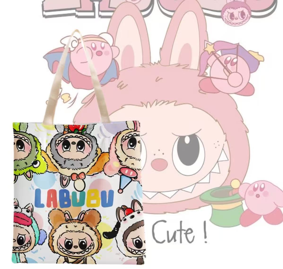 Free Shipping Designer Luxury Labubu Canvas Bag City Paradise Shoulder Bag Shopping Tote Large Capacity Student Commuter Women's Handbag Leisure 