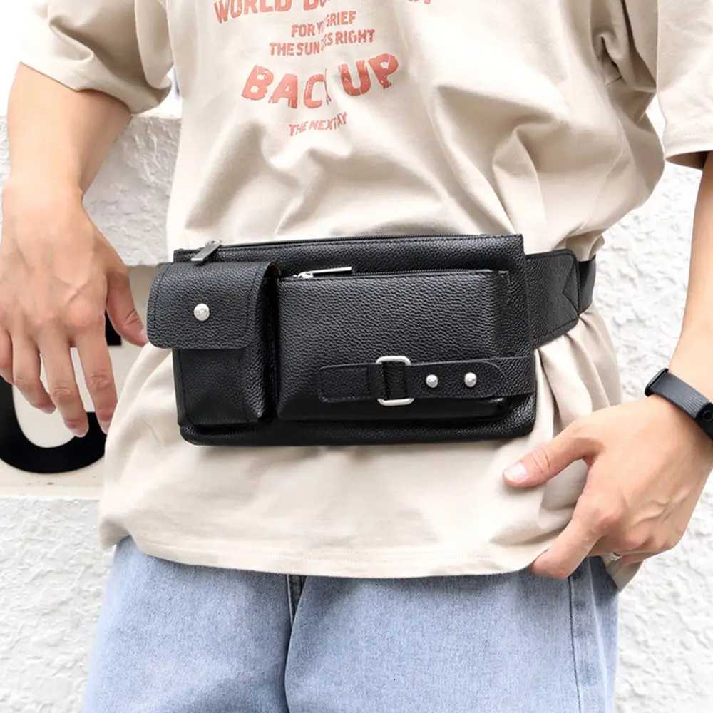 Fi Waist Bag Casual Fanny Pack Purse Large Phe Belt Bag Leather Outdoor Travel Phe Bag for Men Y250724