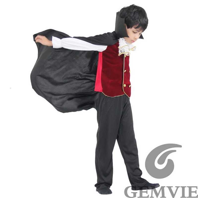 Boys Halloween Vampire Cosplay Costume for Kids Carnival Par Dress up Outfit Children Role Play Costumes with False Teeth Z250725