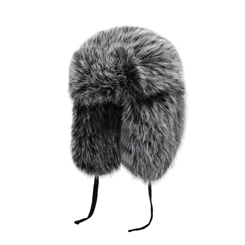 Fashion Fluffy Winter Hats For Women Russian Female Round Cap Faux Fur Hats Faux Raccoon Fur Beanies Faux Fox Bomber Hat 250724