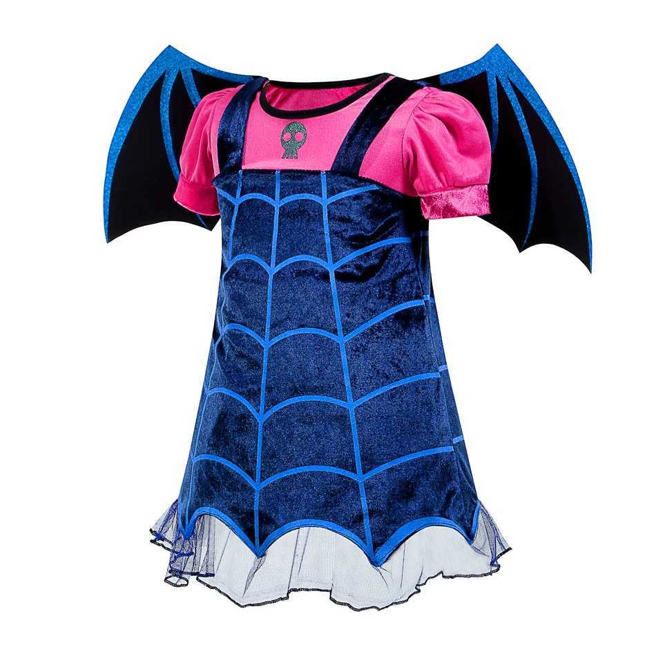 Vampire Girl Costume with Wings Bat Role Playing Halloween Dress up Toddler Junior Vamprina Cosplay Carnival Clothing Z250725