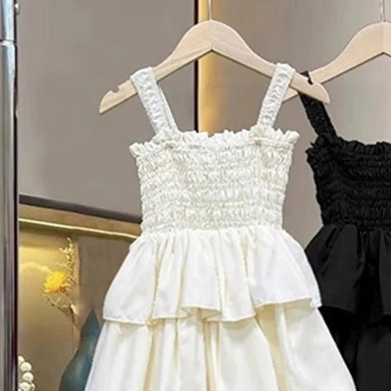 Summer Girls Dress Children Layers Slip Sling Long Gown Big Kids Birthday Party Dresses Teenager Sleeveless Casual Clothing 250725