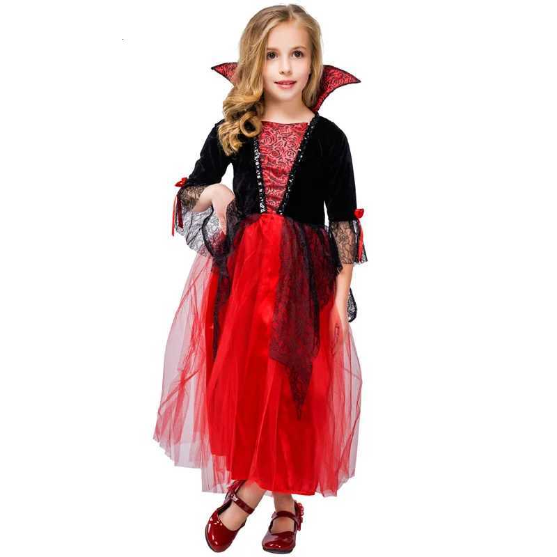 The Middle Age Gothic Vampire Girls Dress Halloween Vintage Upper Class Role Play Costume Child Nostalgic Sle Princess Frocks Z250725