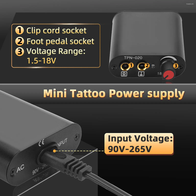 Tattoo Guns Kits Gun Kit Rotary Pen Mini Power Supply 20pcs Needles Practice Inks Pigment Complete Machine