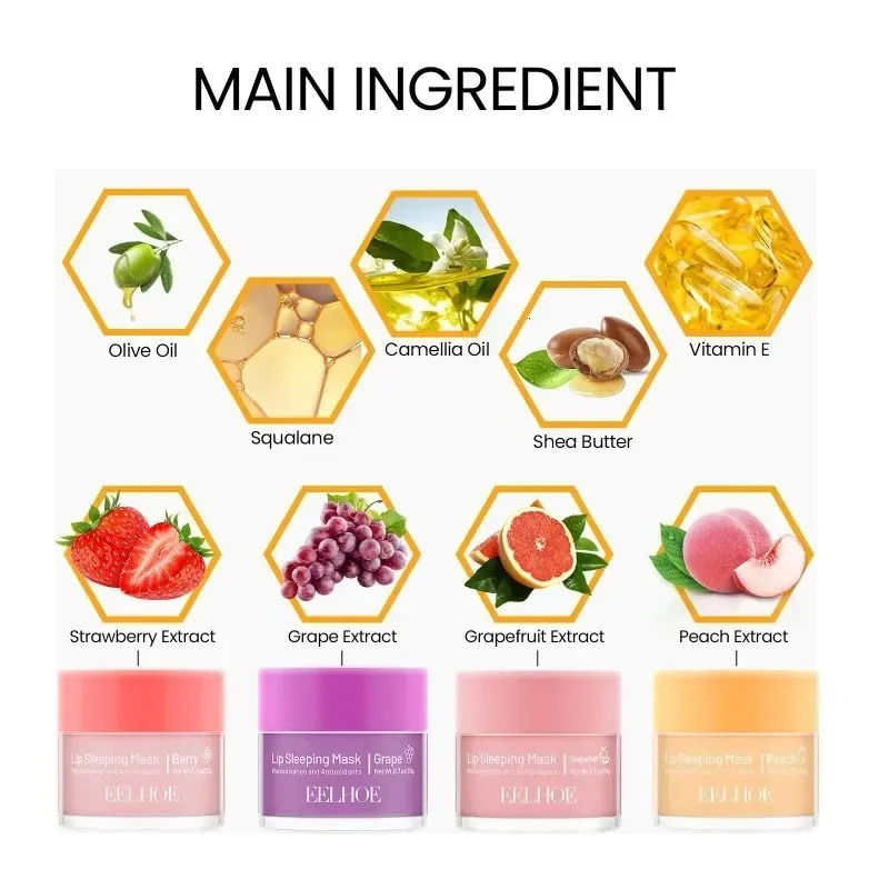 Moisturizing Sleeping Lip Mask Night Lips Care Multiple Colors Cute Makeup Maintenance AntiCracking Oil Cosmetics 250716
