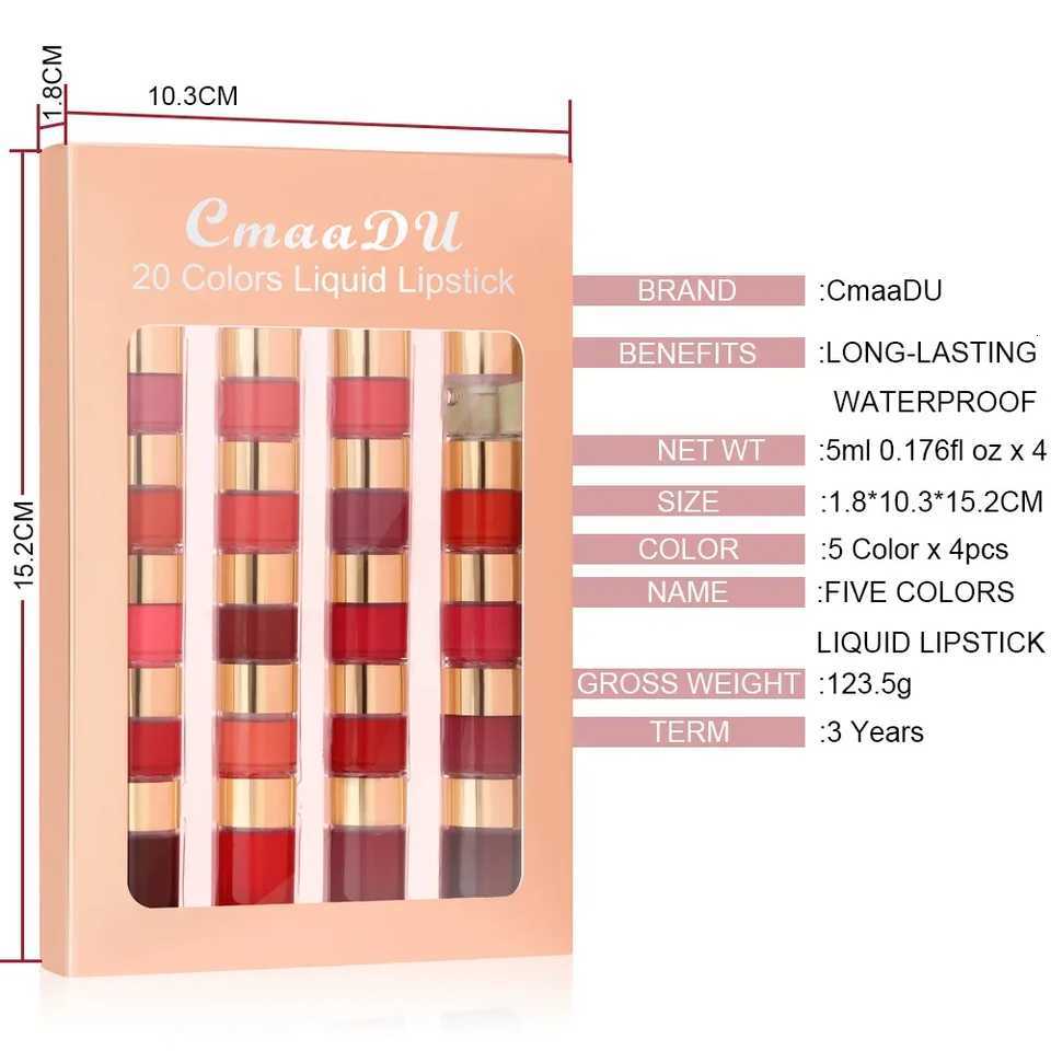 Matte Lipstick Kit 5-in-1 Velvet Texture Sexy Red Lip Tint Non-Stick Lip Gloss Lip Oil Combo Strip for Moisturized Vibrant LipXJ250724