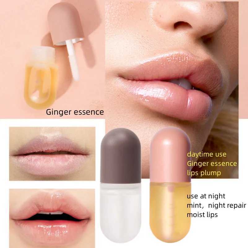 DEROL Ginger Extract Peppermint Lip Plumper Day Night Repair Moisturizing Long-lasting Lip Pack Lip Purple Special Effect MakeupXJ250724