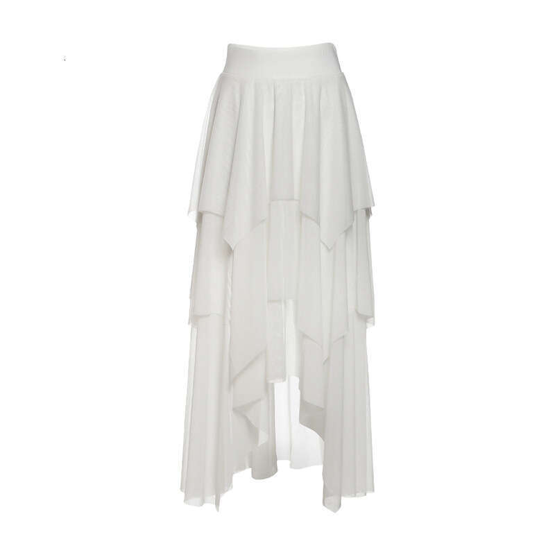 2025 Summer New Solid Color Slim Fit Tube Top High Slit Irregular Skirt Set for Women 6cd