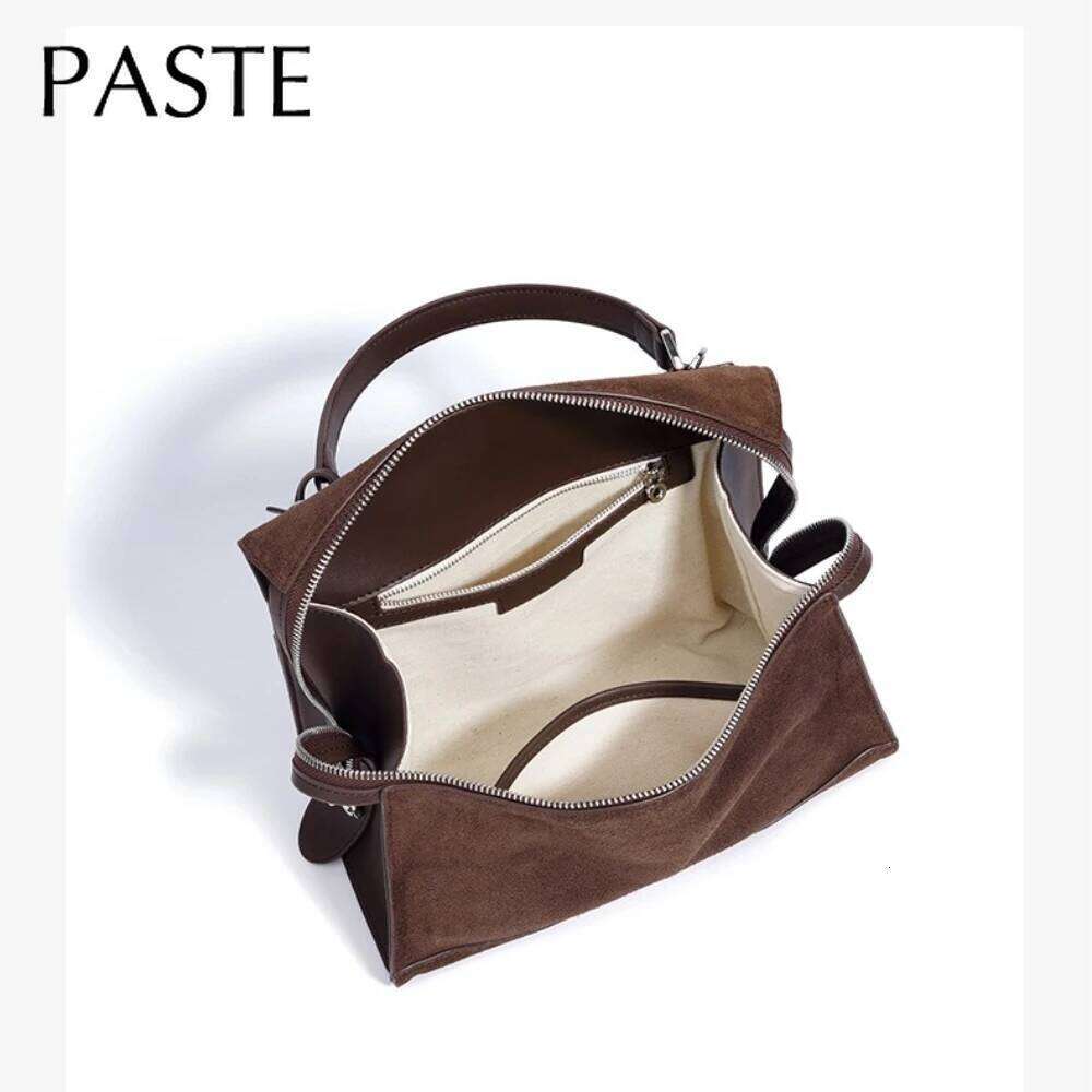 2025 Autumn Advanced Fashion Sense Coffee Color Commuting Ladies Tote Genuine Suede Leather Women Handbag Shoulder Bag