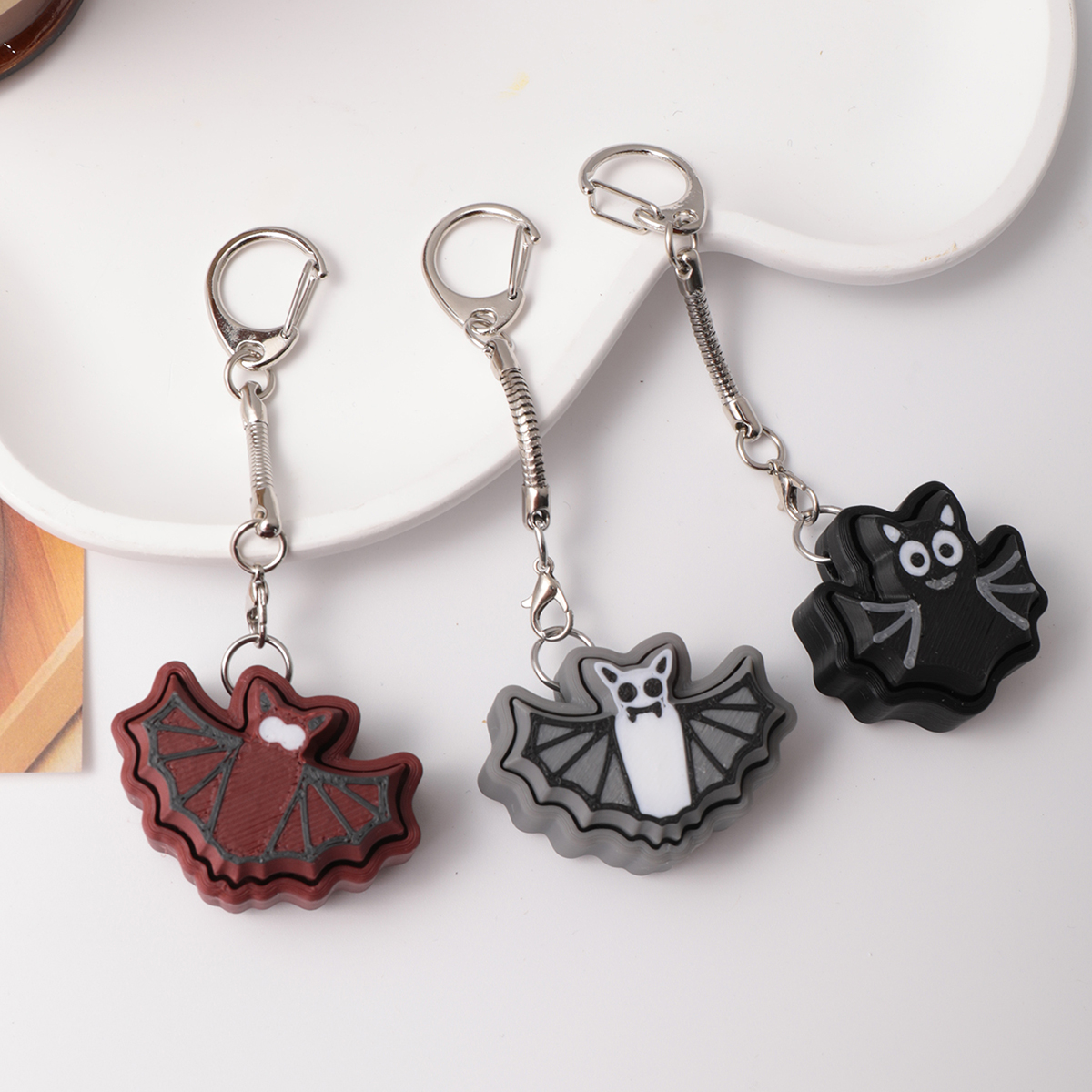 Keychain de chauve-souris imprimé 3D - Un jouet de soulagement du stress adulte avec un gadget portable de réduction de l'anxiété avec une concep